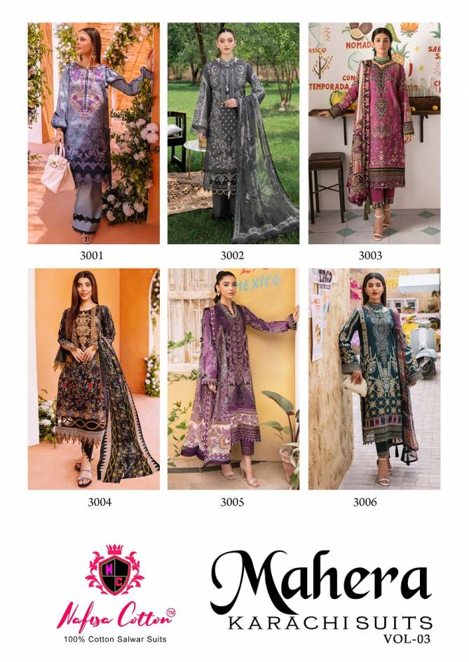Mehra Karachi Vol 3 By Nafisa Karachi Cotton Printed Dress Material Wholesale Shop In Surat

